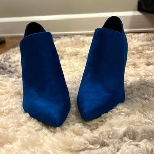 Jessica Simpson blue suede booties